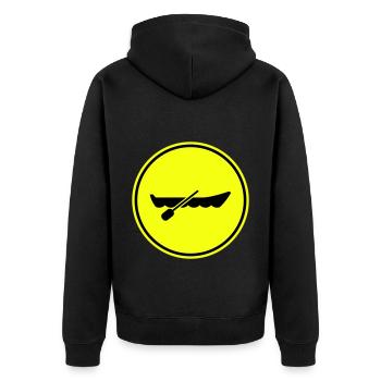boot symbol silhouette - Unisex Premium Organic Zip Hoodie - black - Back - Nico (187cm)