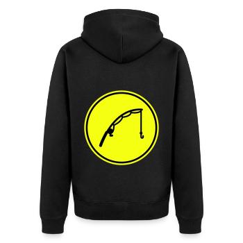 Icône de pêche à la canne à pêche - Veste à capuche bio Premium Unisexe - noir - Dos - Nico (187cm)
