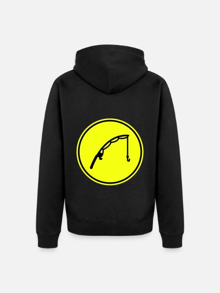 Fishing rod fishing icon - Unisex Premium Organic Zip Hoodie - black
