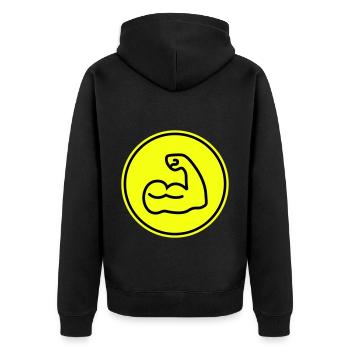 Muscles dumbbell icon - Unisex Premium Organic Zip Hoodie - black - Back - Nico (187cm)