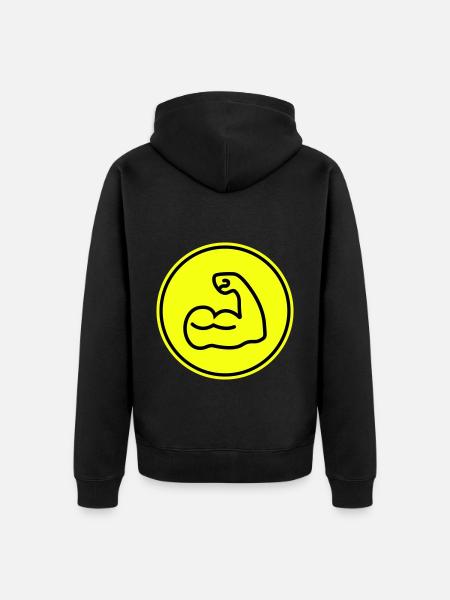 Muscles dumbbell icon - Unisex Premium Organic Zip Hoodie - black