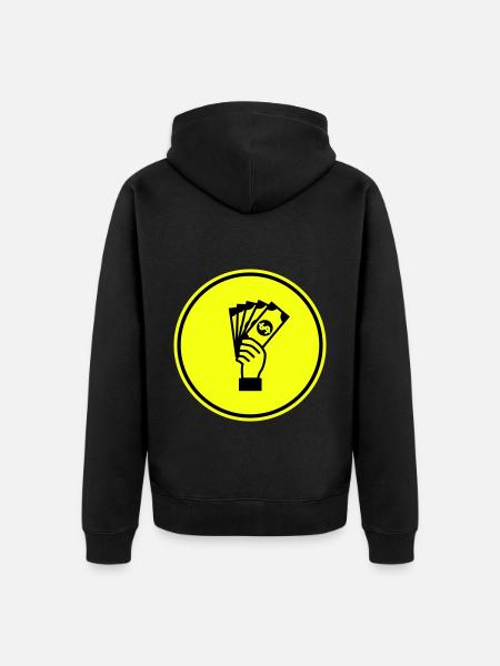 Geld Money silhouette - Unisex Premium Bio Zip Hoodie - Schwarz