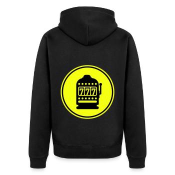 One-armed bandit silhouette icon - Unisex Premium Organic Zip Hoodie - black - Back - Nico (187cm)