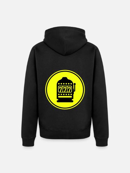 Einarmiger bandit Silhouette icon - Unisex Premium Bio Zip Hoodie - Schwarz
