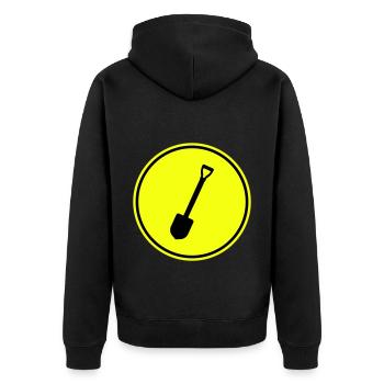 Shovel icon silhouette - Unisex Premium Organic Zip Hoodie - black - Back - Nico (187cm)