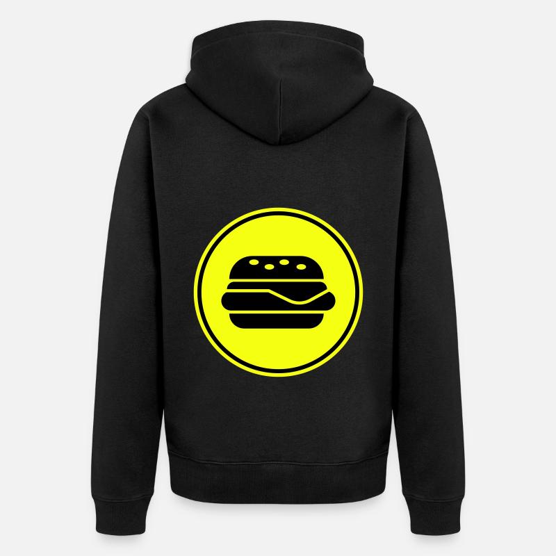 Silhouette de l’icône du hamburger - Veste à capuche bio Premium Unisexe - noir