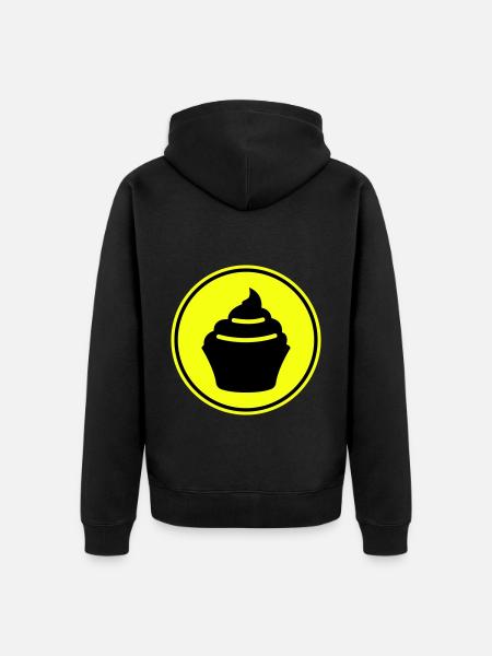 Muffin Silhouette icon - Unisex Premium Organic Zip Hoodie - black