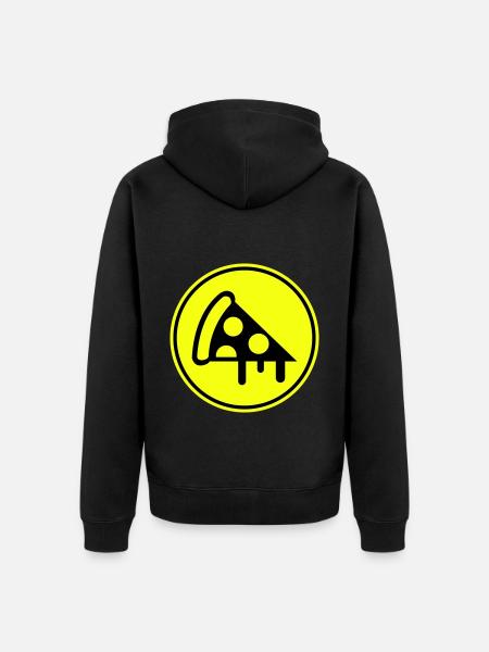 Pizza Icon Silhouette - Unisex Premium Bio Zip Hoodie - Schwarz