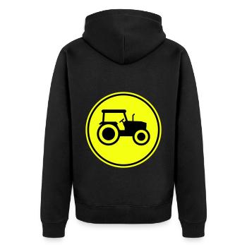 Tractor icon silhouette - Unisex Premium Organic Zip Hoodie - black - Back - Nico (187cm)