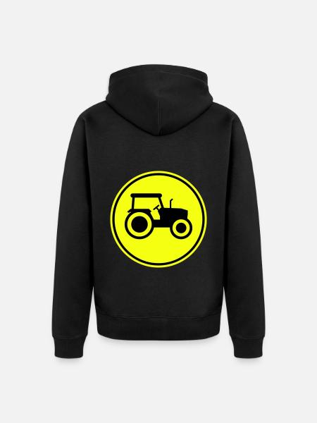 Traktor icon Silhouette - Unisex Premium Bio Zip Hoodie - Schwarz