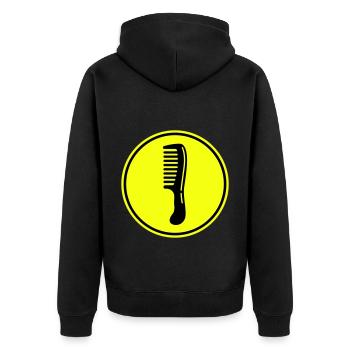 Icône de coiffeur peigne - Veste à capuche bio Premium Unisexe - noir - Dos - Nico (187cm)