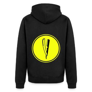 Rasieren Barber logo icon - Unisex Premium Bio Zip Hoodie - Schwarz - Hinten - Nico (187cm)
