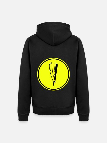 Shave Barber logo icon - Unisex Premium Organic Zip Hoodie - black