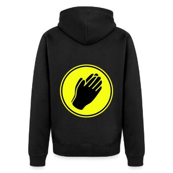 Pray Hands Icon - Unisex Premium Organic Zip Hoodie - black - Back - Nico (187cm)