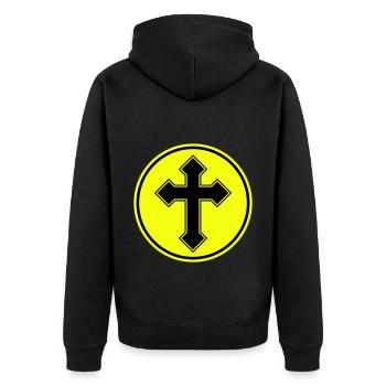 Icône de symbole de croix - Veste à capuche bio Premium Unisexe - noir - Dos - Nico (187cm)