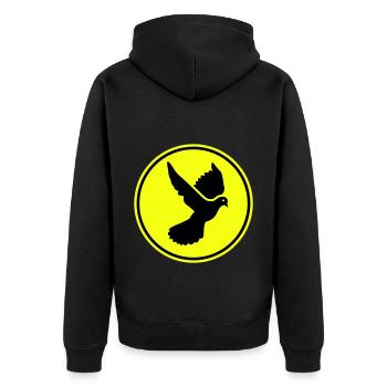 Dove symbol - Unisex Premium Organic Zip Hoodie - black - Back - Nico (187cm)
