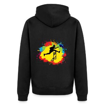 Hurdles Hurdling Hurdler Running Runner Athletes - Unisex Premium Organic Zip Hoodie - black - Back - Nico (187cm)