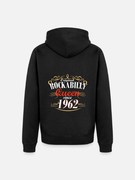 rockabilly queen since 1962 - Unisex Premium Bio Zip Hoodie - Schwarz