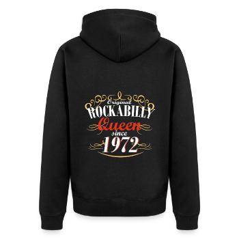 reine du rockabilly depuis 1972 - Veste à capuche bio Premium Unisexe - noir - Dos - Nico (187cm)