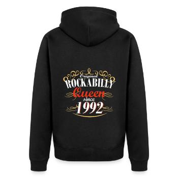 reine du rockabilly depuis 1992 - Veste à capuche bio Premium Unisexe - noir - Dos - Nico (187cm)
