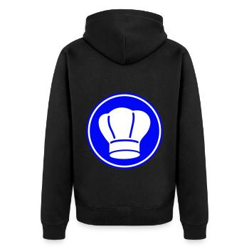 Symbole du chapeau de chef - Veste à capuche bio Premium Unisexe - noir - Dos - Nico (187cm)