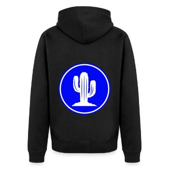 Cactus symbol - Unisex Premium Organic Zip Hoodie - black - Back - Nico (187cm)