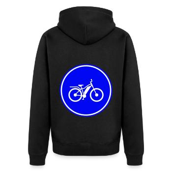ebike fahrrad - Unisex Premium Bio Zip Hoodie - Schwarz - Hinten - Nico (187cm)