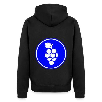 grapes - Unisex Premium Organic Zip Hoodie - black - Back - Nico (187cm)