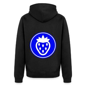 Icône de l’icône de la fraise - Veste à capuche bio Premium Unisexe - noir - Dos - Nico (187cm)
