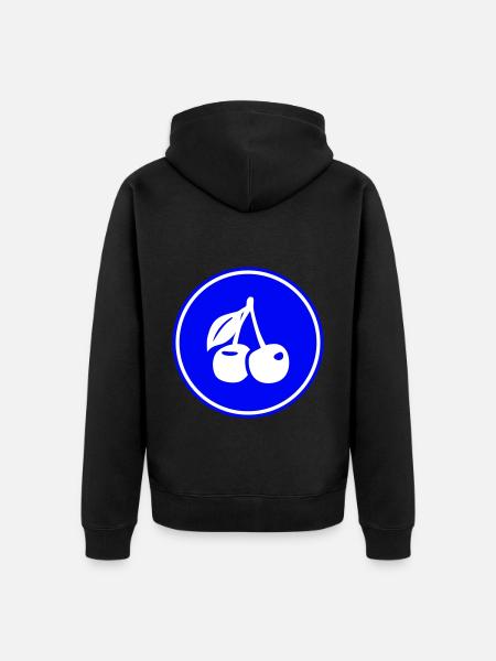 Cherries symbol - Unisex Premium Organic Zip Hoodie - black