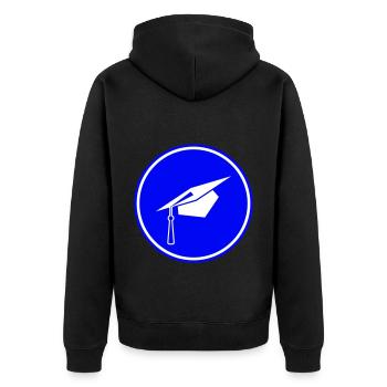 Student symbol - Unisex Premium Bio Zip Hoodie - Schwarz - Hinten - Nico (187cm)
