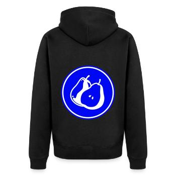 Birne Obst - Unisex Premium Bio Zip Hoodie - Schwarz - Hinten - Nico (187cm)