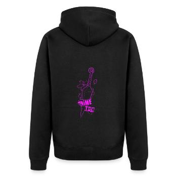 Anime Lover, kunai rose line art et floral comp. - Veste à capuche bio Premium Unisexe - noir - Dos - Nico (187cm)