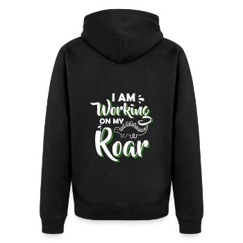 Dinosaurier Stegosaurus Dinos Pflanzenfresser - Unisex Premium Bio Zip Hoodie - Schwarz - Hinten - Nico (187cm)