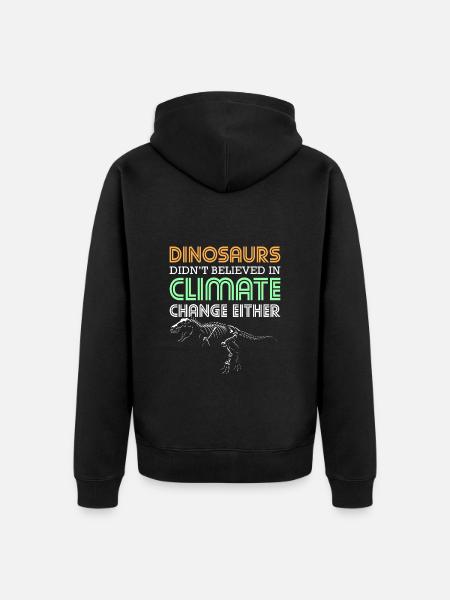 Dino Triceratops Dinosaur Steinzei - Unisex Premium Organic Zip Hoodie - black