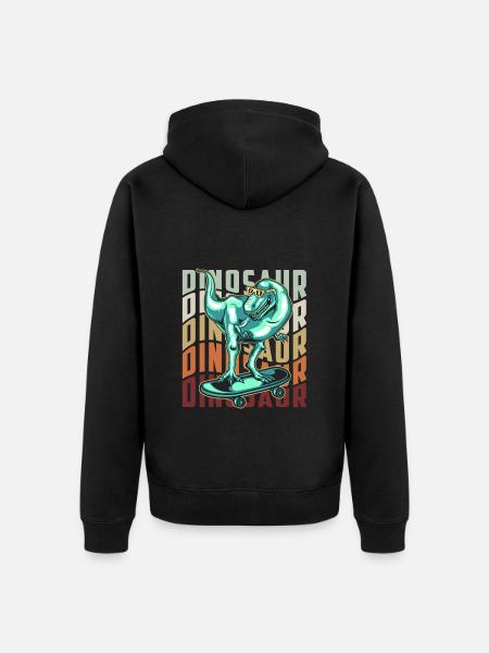 T-Rex Tyrannosaurus Fleischfresser - Unisex Premium Bio Zip Hoodie - Schwarz