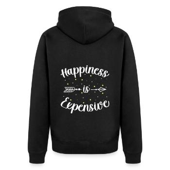 Happy Happiness Énergie de vie - Veste à capuche bio Premium Unisexe - noir - Dos - Nico (187cm)
