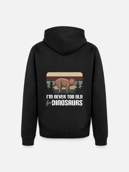 T-Rex Triceratops Stegosaurus - Unisex Premium Organic Zip Hoodie - black
