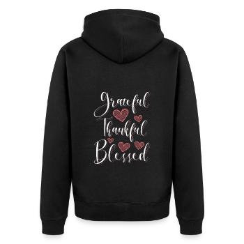 Cloverleaf Joie Amour - Veste à capuche bio Premium Unisexe - noir - Dos - Nico (187cm)