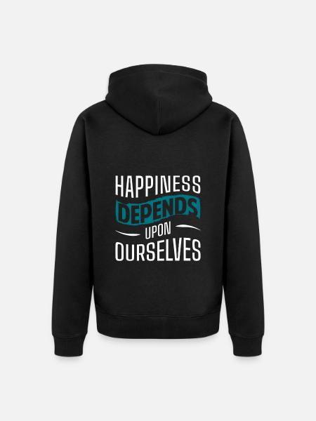 Cloverleaf Joy Love Optimism - Unisex Premium Organic Zip Hoodie - black