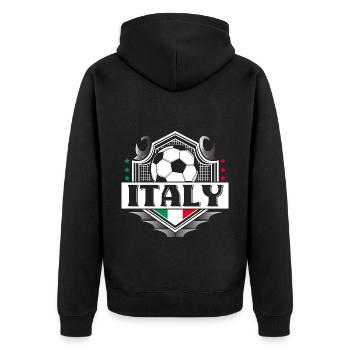 Italien Fußball Italienisch Sport Geschenkidee - Unisex Premium Bio Zip Hoodie - Schwarz - Hinten - Nico (187cm)