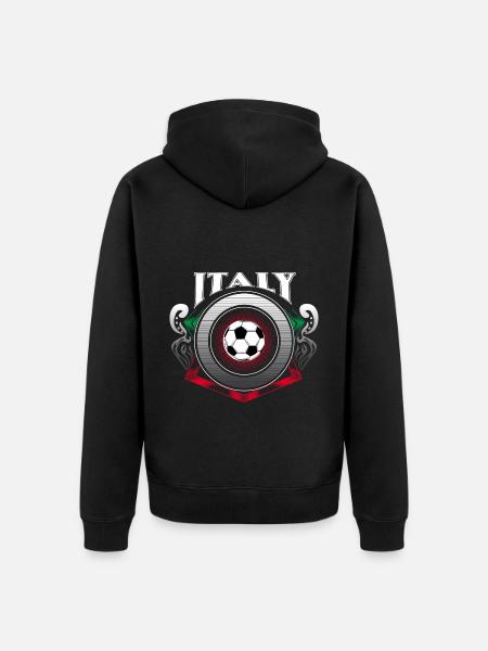 Italy Football - Unisex Premium Organic Zip Hoodie - black