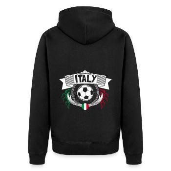 Italien Fußball Italy Meisterschaft Geschenkidee - Unisex Premium Bio Zip Hoodie - Schwarz - Hinten - Nico (187cm)
