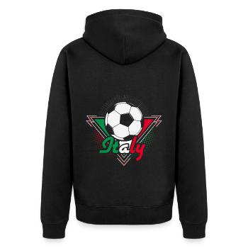 Italien Fußball Italienisch Geschenkidee - Unisex Premium Bio Zip Hoodie - Schwarz - Hinten - Nico (187cm)
