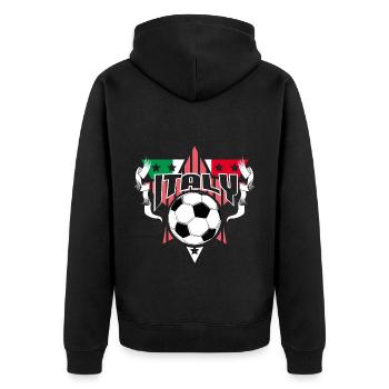 Italien Fußball Squadra Azzurra Fußballer - Unisex Premium Bio Zip Hoodie - Schwarz - Hinten - Nico (187cm)