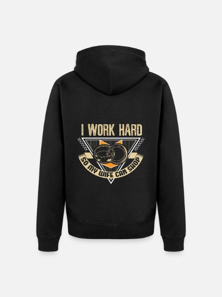 Ehe Ehefrau Hochzeit Geschenkidee - Unisex Premium Bio Zip Hoodie - Schwarz