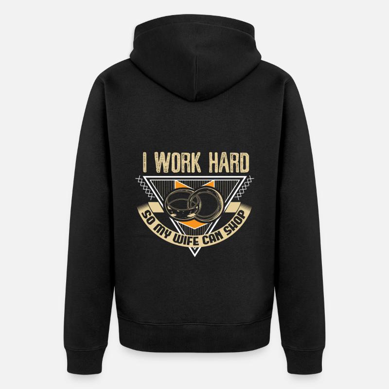 Ehe Ehefrau Hochzeit Geschenkidee - Unisex Premium Bio Zip Hoodie - Schwarz