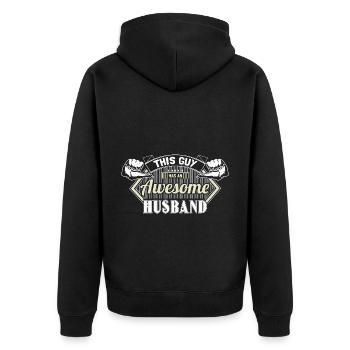 Homo Ehe Mann Liebe Geschenk - Unisex Premium Bio Zip Hoodie - Schwarz - Hinten - Nico (187cm)