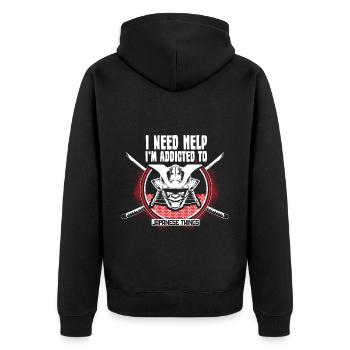 Japan Manga Origin Gift Idea - Unisex Premium Organic Zip Hoodie - black - Back - Nico (187cm)