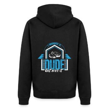 Homo Ehe Ehemann Beziehung Geschenkidee - Unisex Premium Bio Zip Hoodie - Schwarz - Hinten - Nico (187cm)